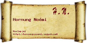 Hornung Noémi névjegykártya